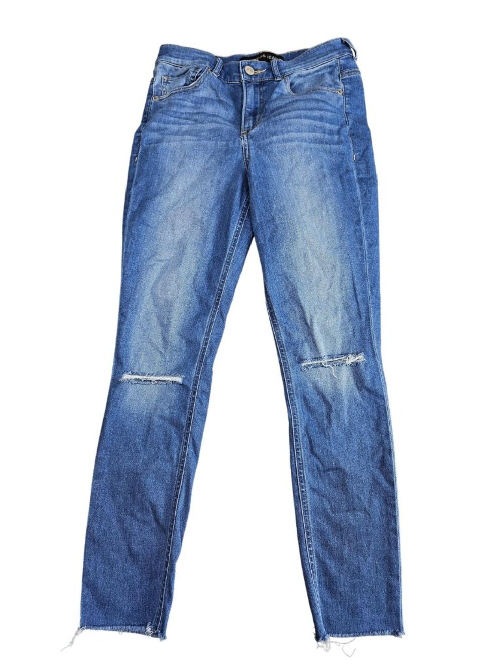 Express Ankle Jegging Jeans Womens 4R Blue Med Wash High Rise‎ Distressed